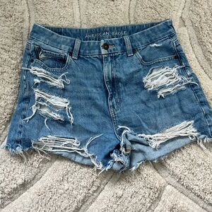 AE curvy denim mom shorts